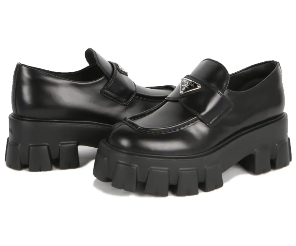 Giày Prada Brushed Leather Monolith Loafers ‘Black’ 1D649M-B4L-F0002 - Ảnh 4