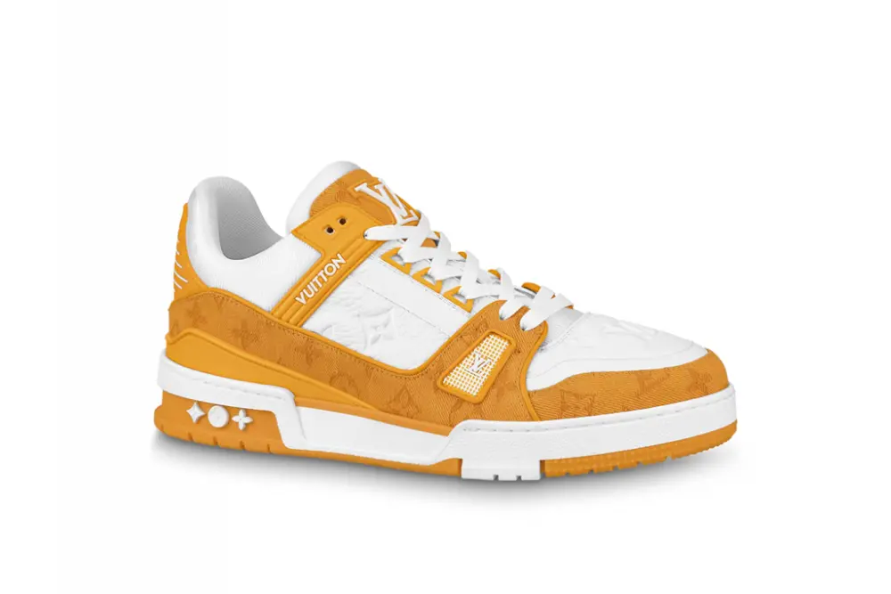 Giày Louis Vuitton Trainer Monogram Denim 'Yellow White' 1A9JHB - Ảnh 3
