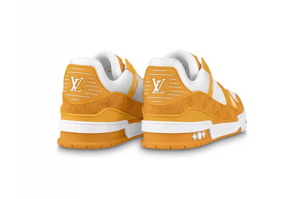 Alternative view of Giày Louis Vuitton Trainer Monogram Denim 'Yellow White' 1A9JHB