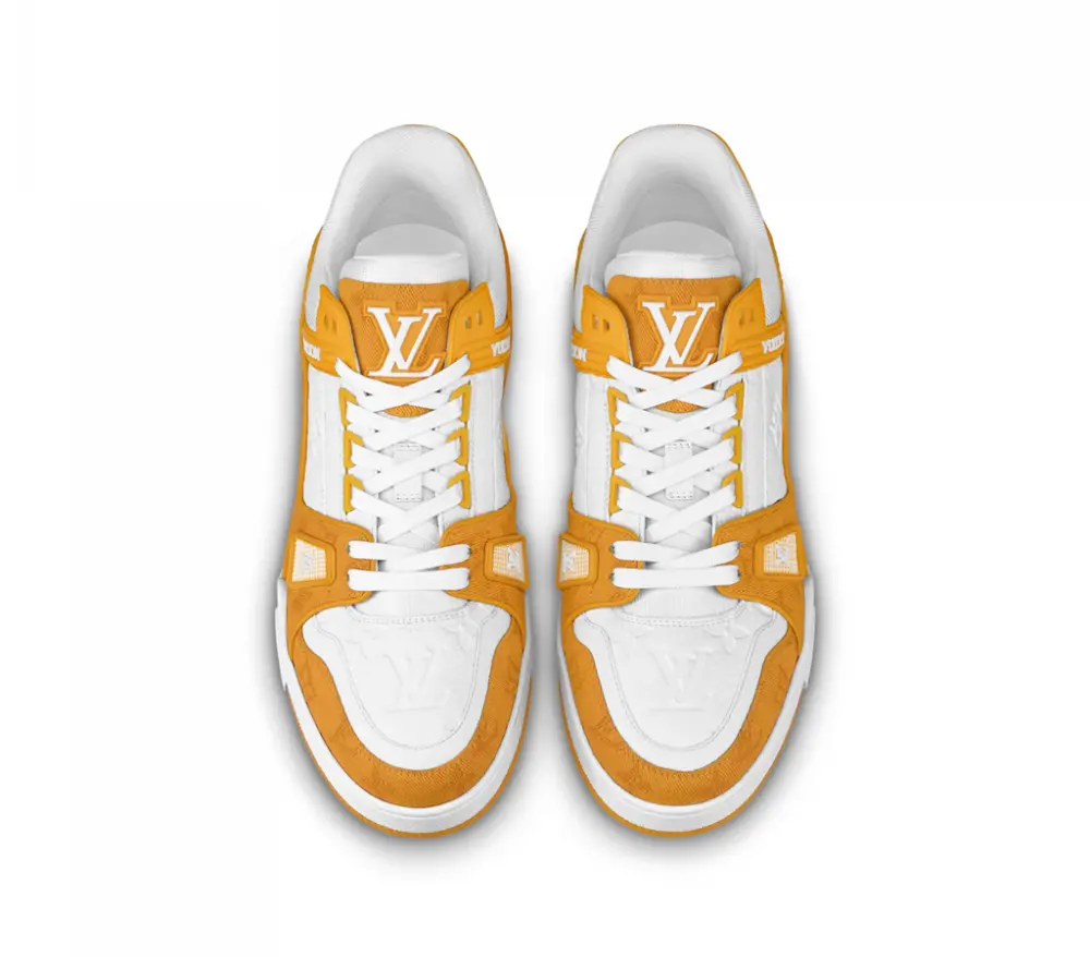 Giày Louis Vuitton Trainer Monogram Denim 'Yellow White' 1A9JHB - Ảnh 4