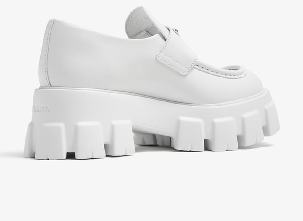 Alternative view of Giày Prada Brushed Leather Monolith Loafers 'White' 1D649MB055B4LF0009F