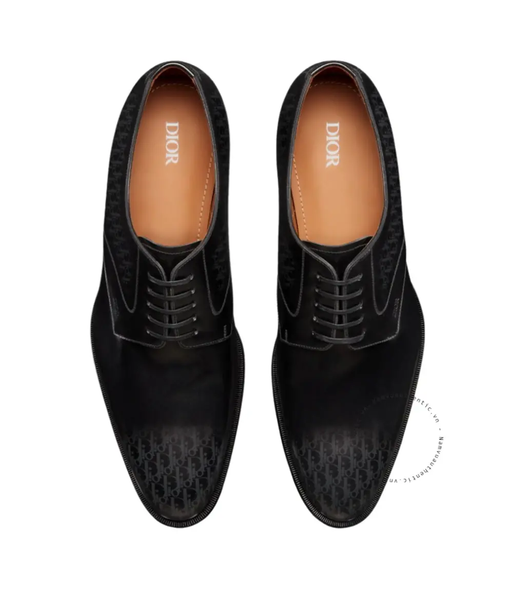Giày Dior Timeless Derby Shoe Patina Calfskin Oblique Gradient 'Gray Black' 3DE305ZTJ-H900 - Ảnh 3