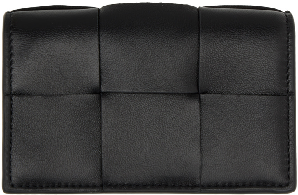 Ví Nữ Bottega Veneta Cassette Card Holder 'Black' 231798F037001 - Ảnh 3