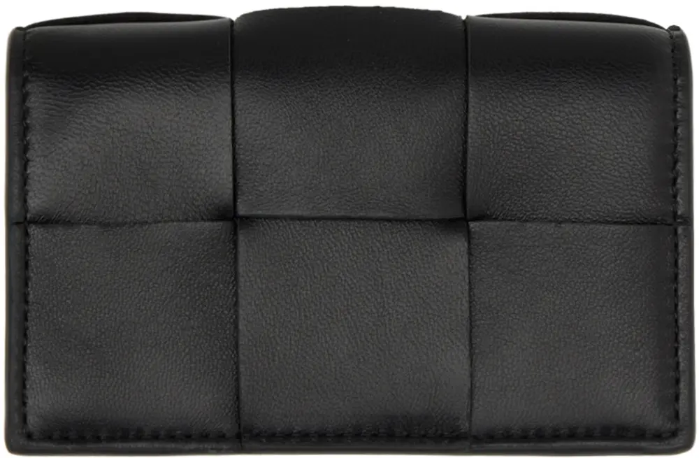 Ví Nữ Bottega Veneta Cassette Card Holder 'Black' 231798F037001 - Ảnh 3