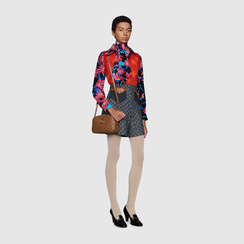 Túi Gucci GG Small Matelassé Shoulder 'Brown' 447632-0OLFT-2535 - Ảnh 5