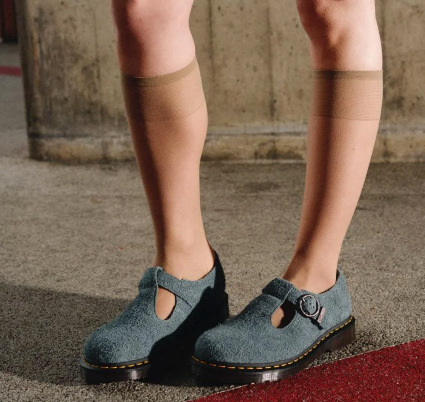 Dép Dr Martens T Bar Napped Suede ‘Blue’ 31518764 - Ảnh 4