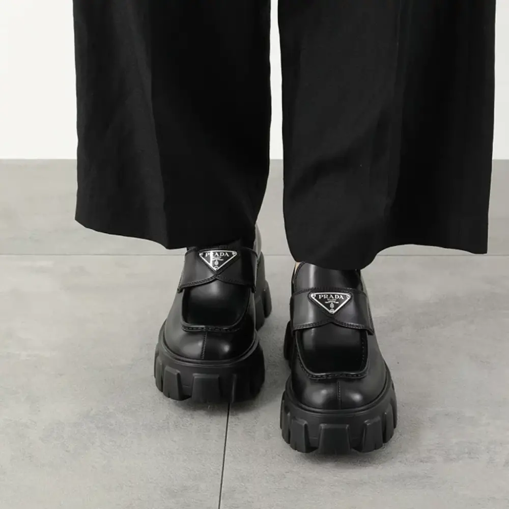 Alternative view of Giày Prada Brushed Leather Monolith Loafers ‘Black’ 1D649M-B4L-F0002