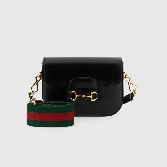 Túi Gucci Horsebit 1955 Mini Leather 'Black' 658574-18YSG-1060 - Ảnh 5
