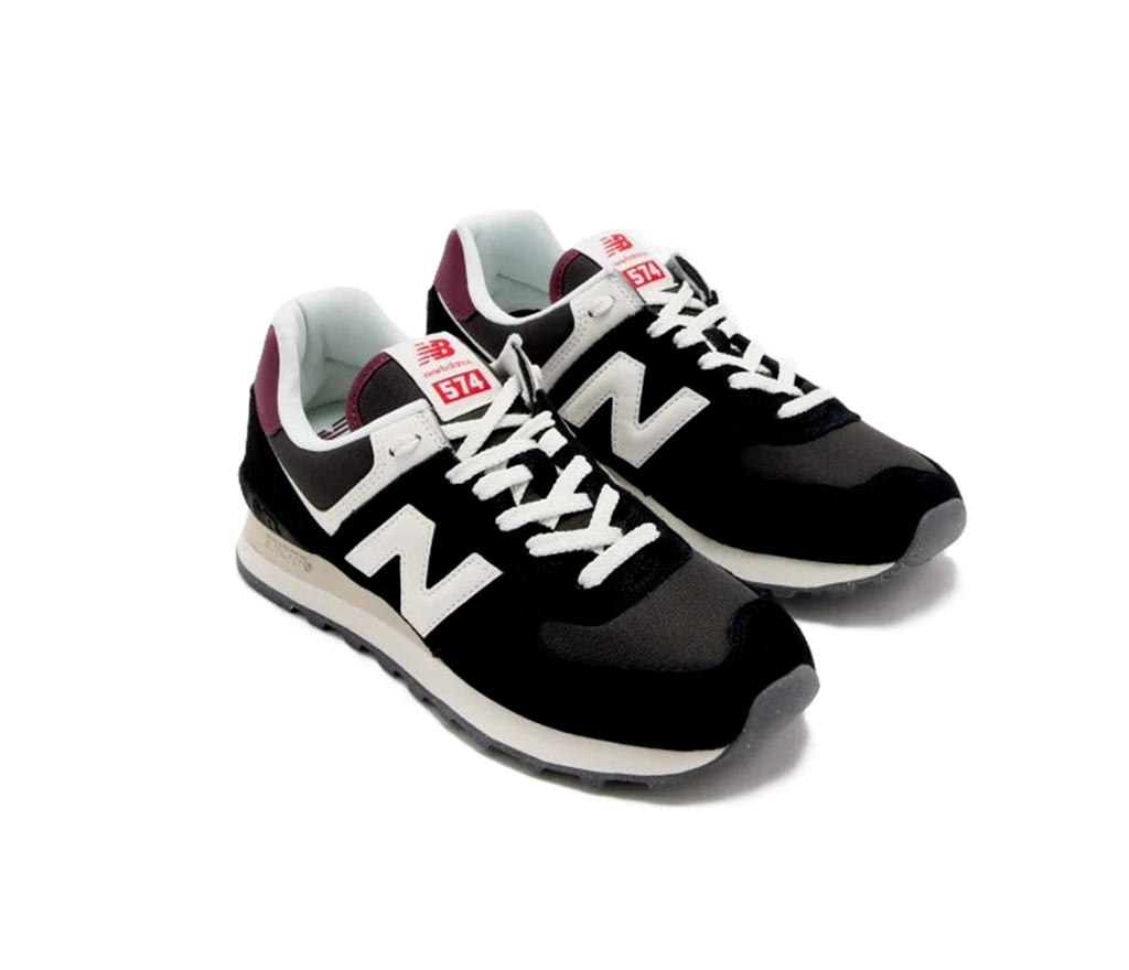 Giày New Balance 574 ‘Black White Wine Red’ WL574WBE - Ảnh 4