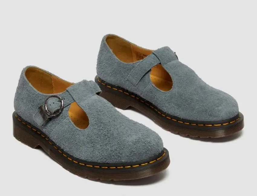 Alternative view of Dép Dr Martens T Bar Napped Suede ‘Blue’ 31518764