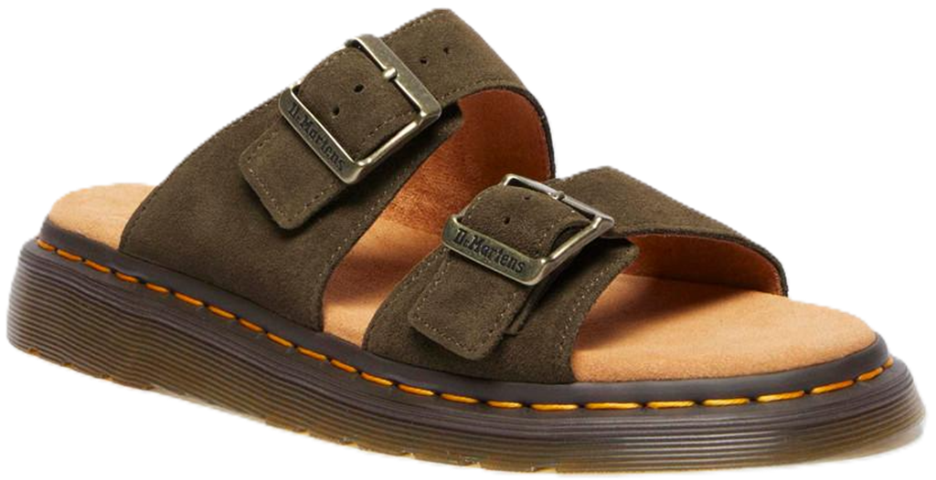 Alternative view of Dép Dr. Martens Josef Suede Slide Sandals 'Olive' 41083300