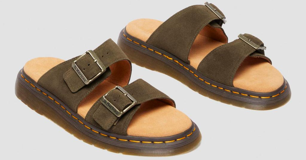 Dép Dr. Martens Josef Suede Slide Sandals 'Olive' 41083300 - Ảnh 5