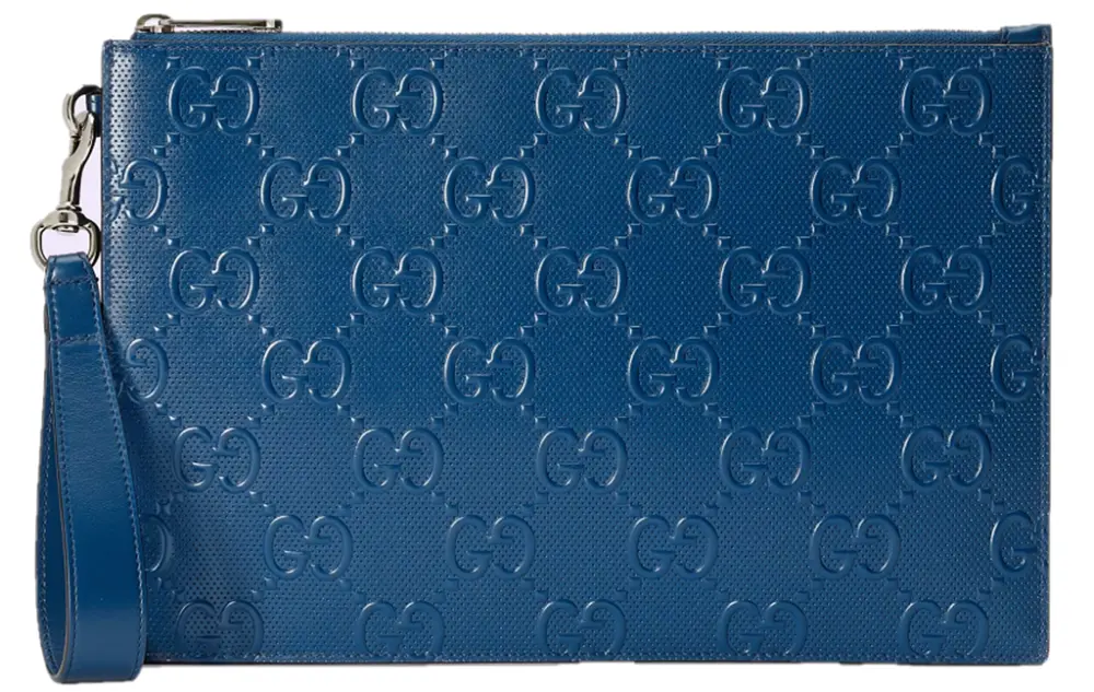 Túi Gucci GG Embossed Pouch 'Blue' 625569-1W3AN-4122
