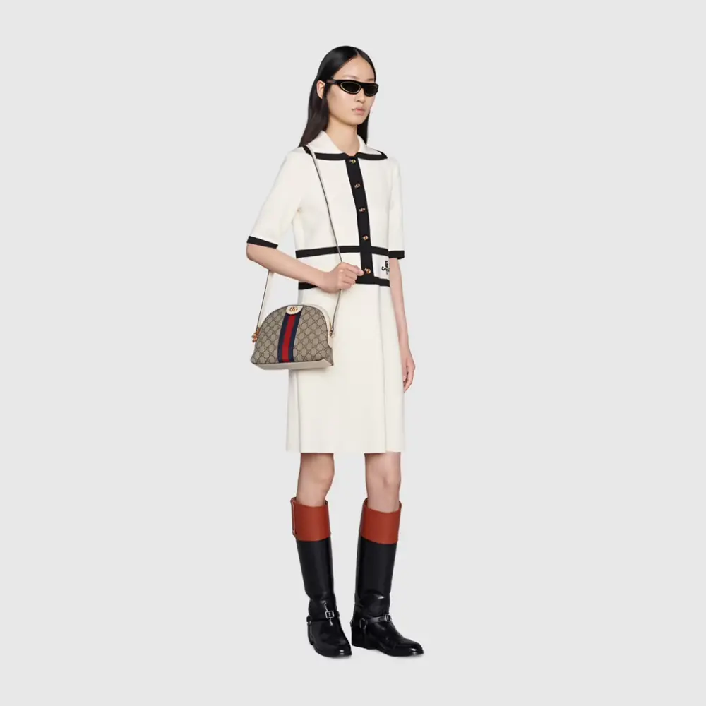 Túi Gucci Ophidia Small Shoulder Leather 'Beige White' 499621-K05NB-9794 - Ảnh 5