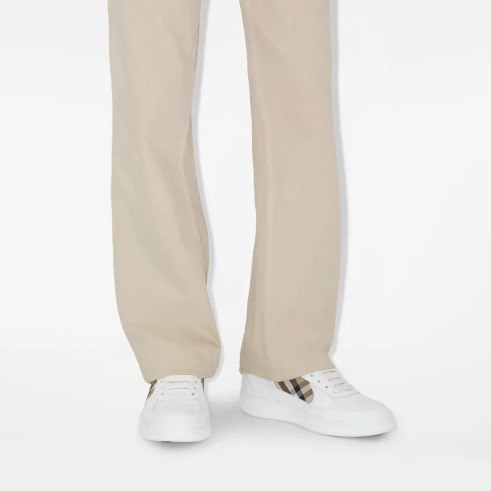 Alternative view of Giày Burberry Leather and Check Terrace 'White' 81086541
