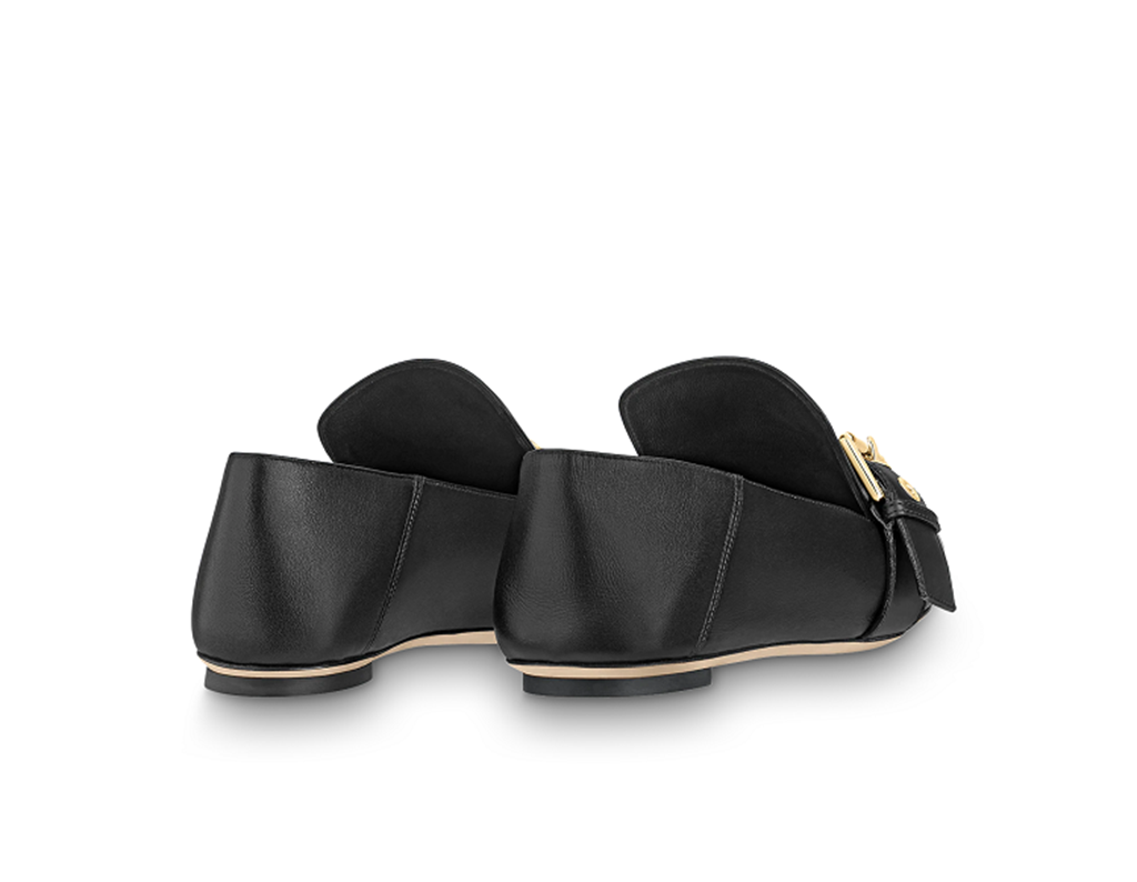 Giày Louis Vuitton Leather Monogram Baya Flat 'Black' 1A8VM6 - Ảnh 3