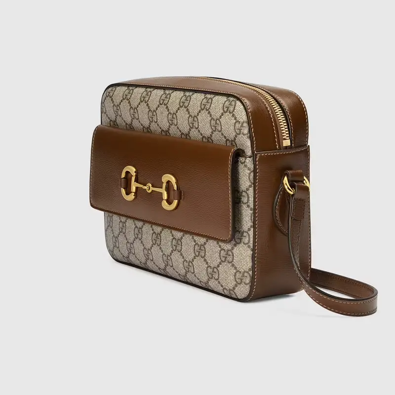 Alternative view of Túi Gucci Horsebit 1955 Small Shoulder Ebony GG Supreme Canvas 'Beige' 645454-92TCG-8563