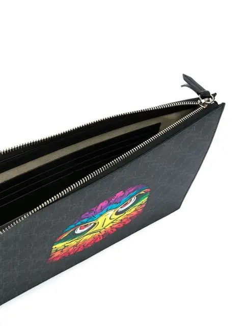Alternative view of Túi Nam Gucci GG Supreme Eagle Pouch 'Gray' 547084-91KAN-1087