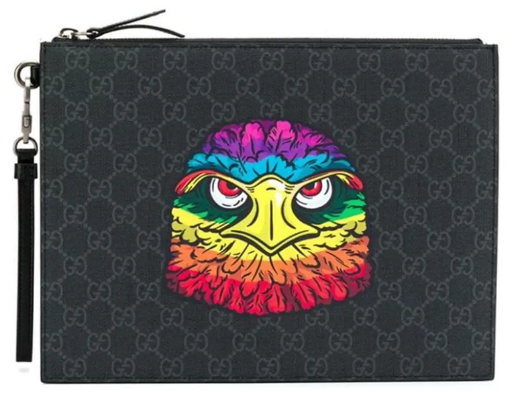 Túi Nam Gucci GG Supreme Eagle Pouch 'Gray' 547084-91KAN-1087