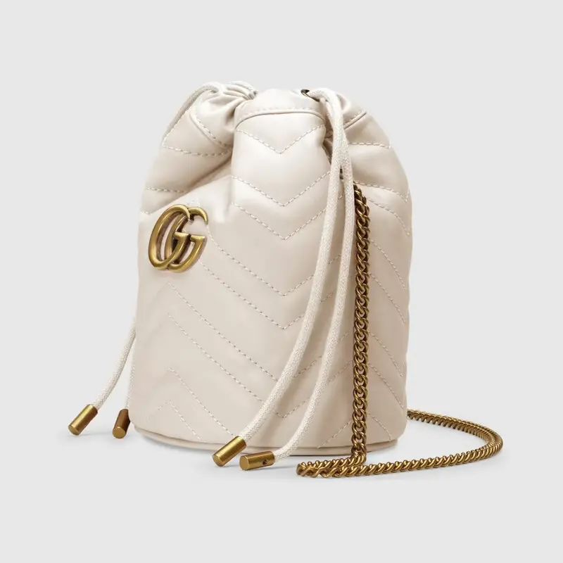 Túi Gucci Marmont Mini Bucket Bag 'White' 575163-DTDRT-9022 - Ảnh 5