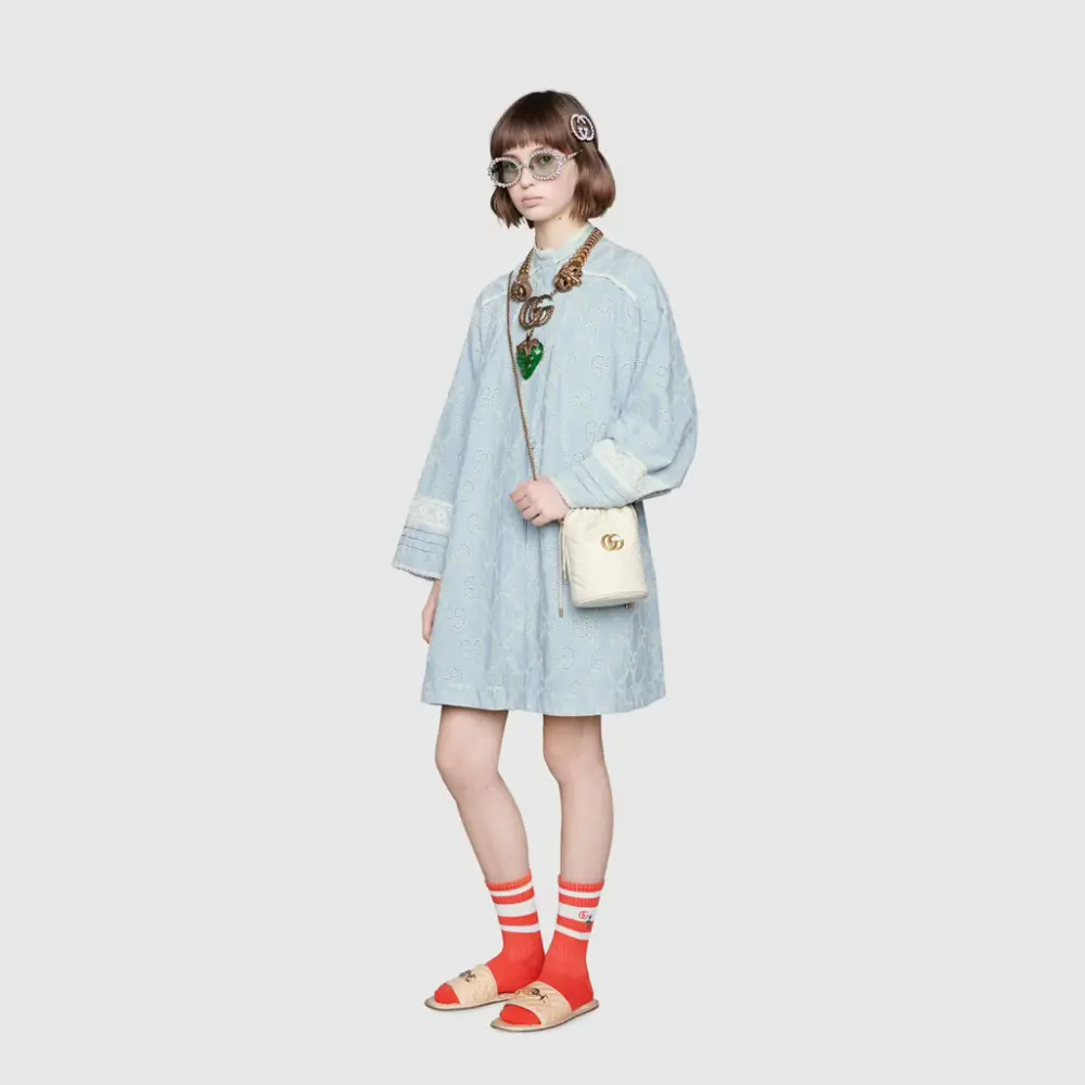 Túi Gucci Marmont Mini Bucket Bag 'White' 575163-DTDRT-9022 - Ảnh 7