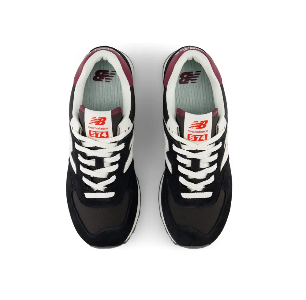 Giày New Balance 574 ‘Black White Wine Red’ WL574WBE - Ảnh 2