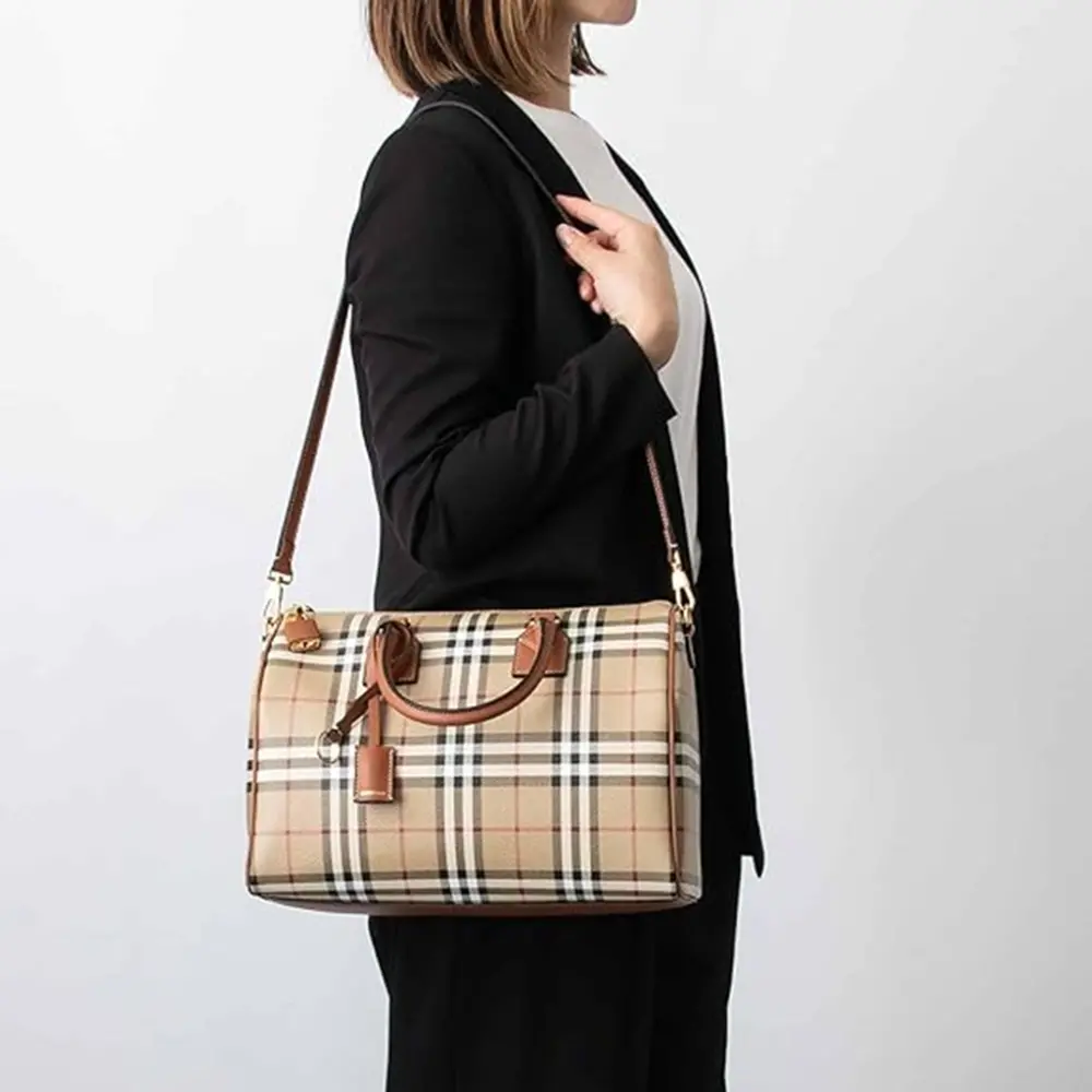 Túi Burberry 2-Way Bag MD BOWLING 'Beige' 80713551 - Ảnh 3
