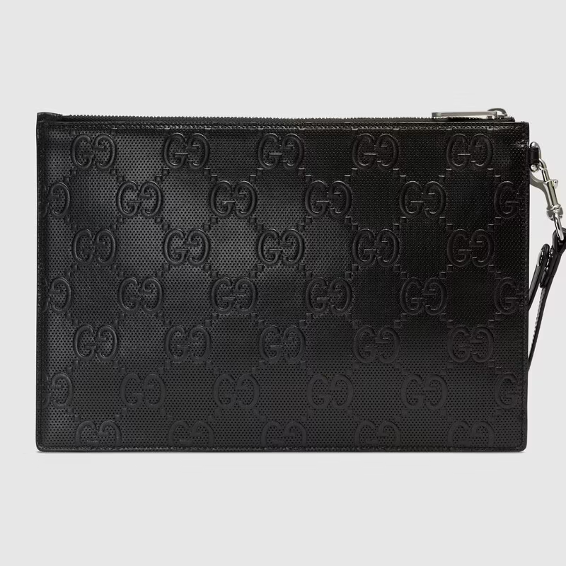 Túi Gucci GG Embossed Pouch 'Black' 625569-1W3AN-1000 - Ảnh 4