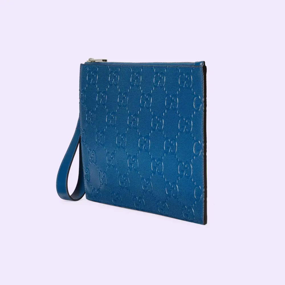 Alternative view of Túi Gucci GG Embossed Pouch 'Blue' ‎625569-1W3AN-4122