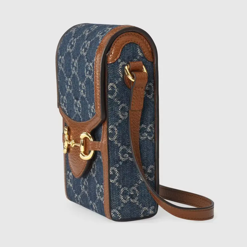 Túi Gucci Horsebit 1955 Mini 'Blue Brown' 625615-2KQGG-8375 - Ảnh 4