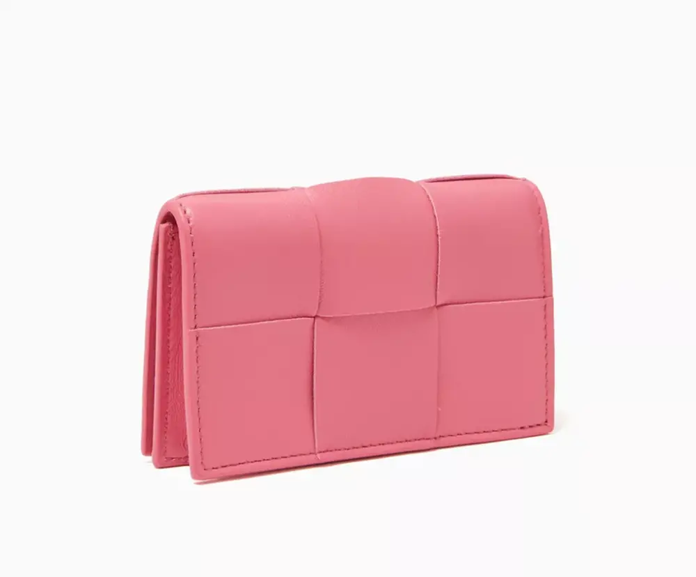 Ví Bottega Veneta Cassette Card Holder 'Pink' 651396VCQC45832 - Ảnh 3