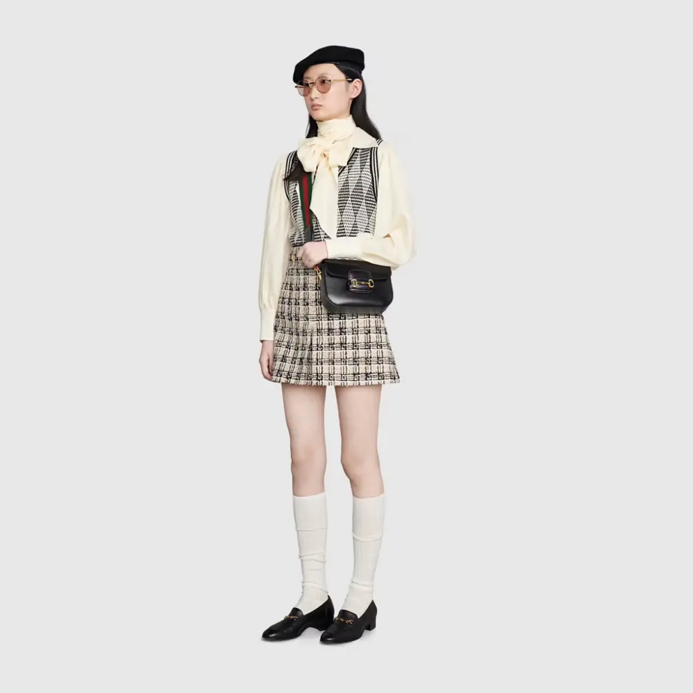 Túi Gucci Horsebit 1955 Mini Leather 'Black' 658574-18YSG-1060 - Ảnh 6