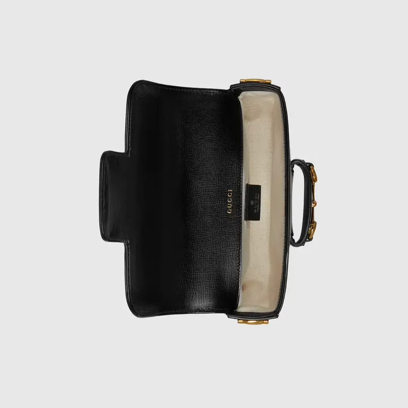 Túi Gucci Horsebit 1955 Mini Leather 'Black' 658574-18YSG-1060 - Ảnh 4