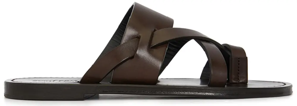 Dép Saint Laurent Culver Flat ‘Brown’ 671904-DWE00-6023