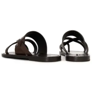 Dép Saint Laurent Culver Flat ‘Brown’ 671904-DWE00-6023 - Ảnh 4
