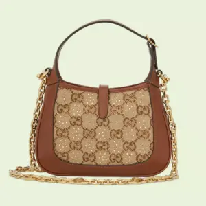 Túi Gucci Jackie 1961 Mini GG Shoulder ‘Camel’ 675799-21HRG-2687 - Ảnh 7
