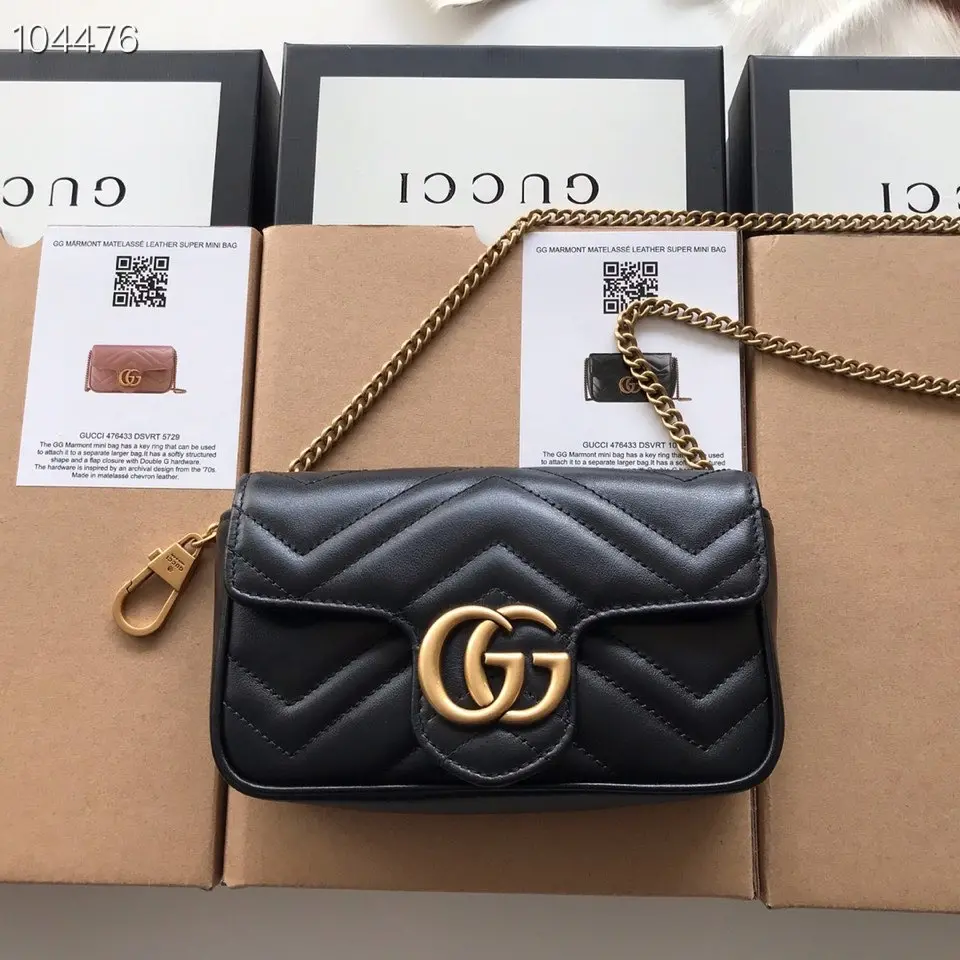 Túi Gucci GG Marmont Matelassé Super Mini Bag 476433-DSVRT-1000 - Ảnh 3