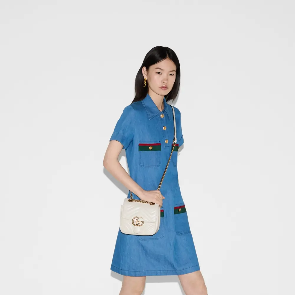 Túi Nữ Gucci Marmont Mini Shoulder Bag 'White' 739682-AABZC-9022 - Ảnh 3
