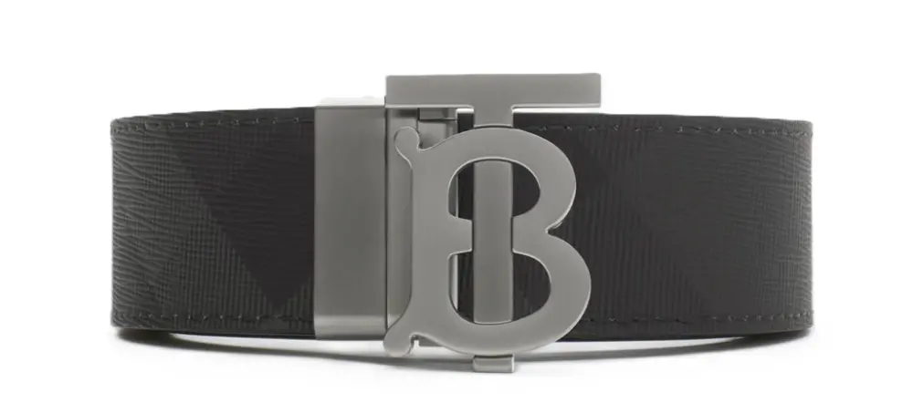 Thắt Lưng Nam Burberry Check and Smooth Leather 'Navy' 80653391