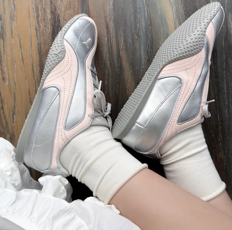 Giày Puma Bella V2 Leather ‘Silver & Pink’ 404043-03 - Ảnh 3