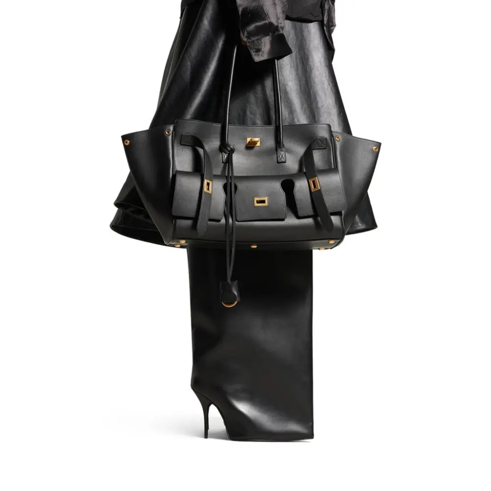 Túi Nữ Balenciaga Bel Air Medium Carry All Bag 'Black' 8054812ABAV1000 - Ảnh 4