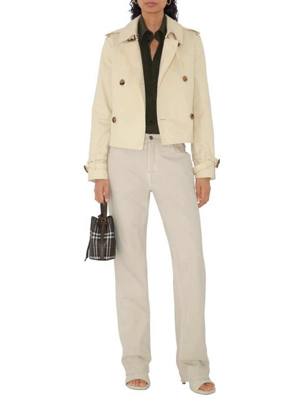 Alternative view of Túi Burberry Mini Check Bucket 'Brown' 81083031