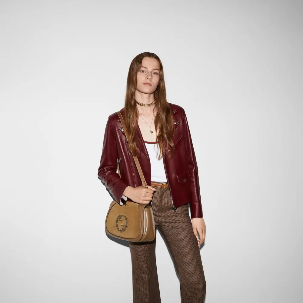 Túi Nữ Gucci Blondie Medium Suede 'Brown' 815719-CAAAU-2808 - Ảnh 3