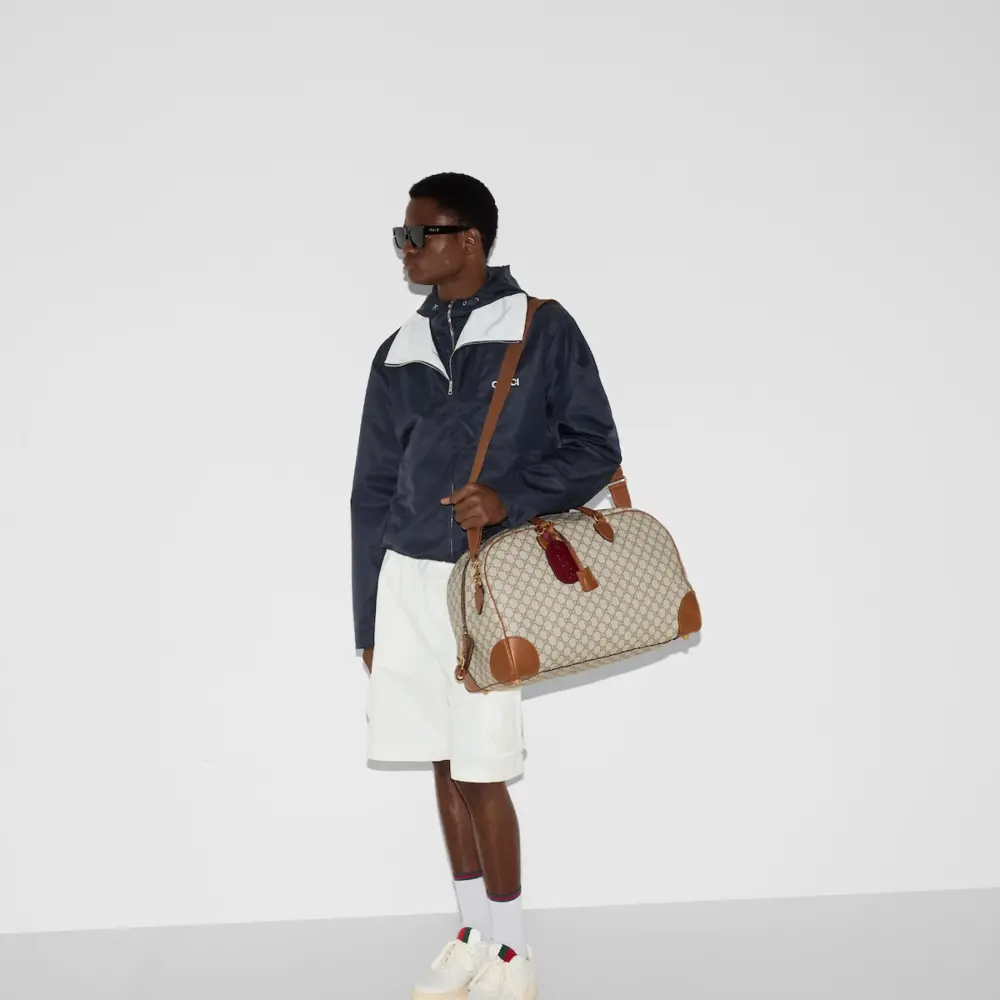 Túi Gucci GG Emblem Medium Duffle 'Brown' 821148-FAEH7-9796 - Ảnh 5