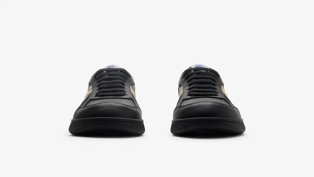 Giày Burberry Leather and Check Terrace 'Black' 81086501 - Ảnh 2