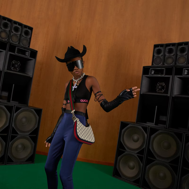 Túi Gucci Attache Small Shoulder Bag 'Beige Blue' 699409-96GRN-4082 - Ảnh 6