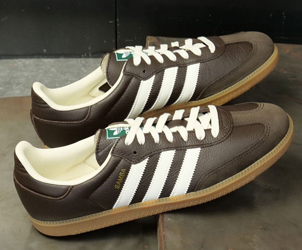 Giày Adidas Samba OG ‘Dark Brown White’ JR0891 - Ảnh 3