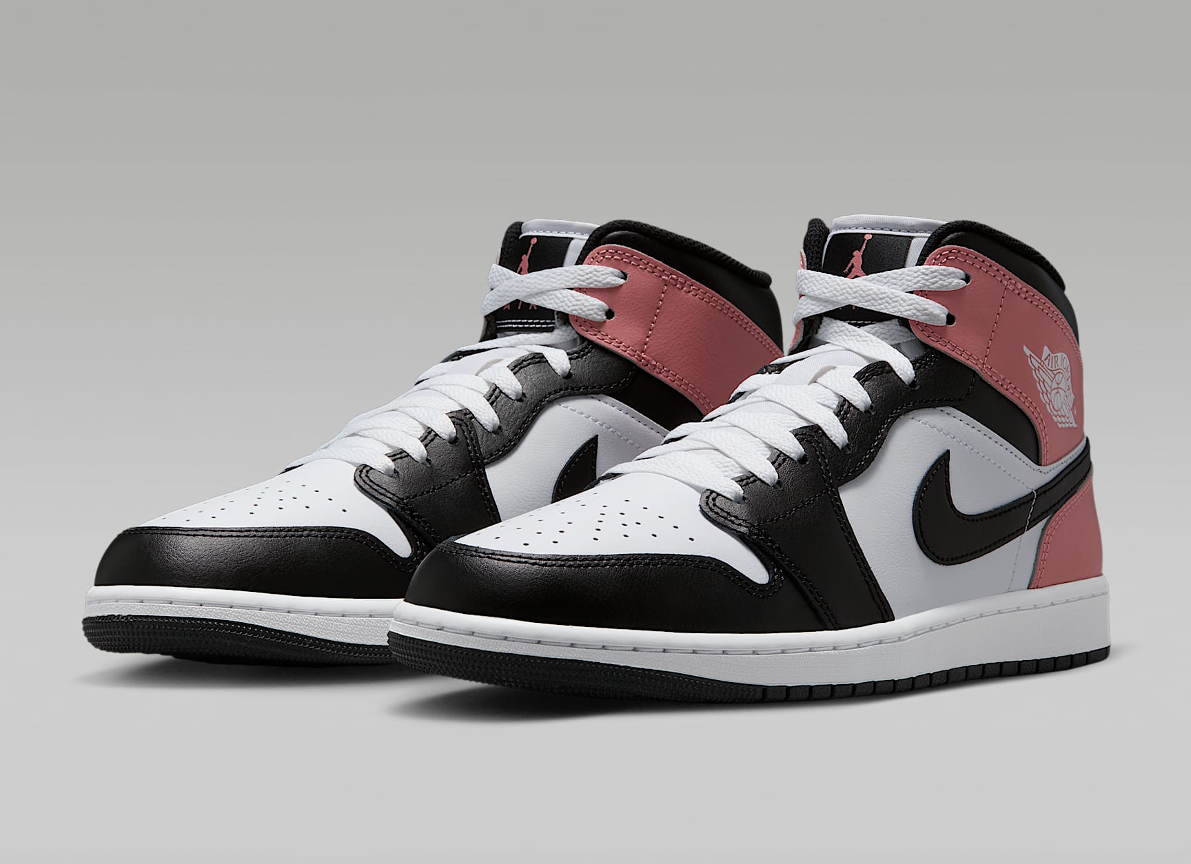 Alternative view of Giày Nike Air Jordan 1 Mid ‘White Rust Pink Black’ DQ8426-100