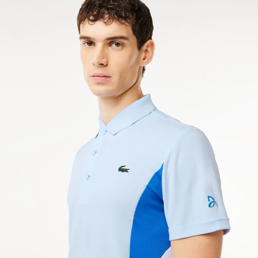Áo Lacoste Tennis x Novak Djokovic Fan Version ‘Phoenix Blue’ DH7330-51-J2G - Ảnh 3