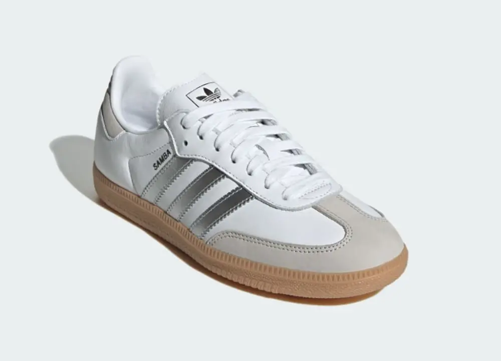 Giày Adidas Samba OG ‘White Silver Metallic Grey’ JI2725 - Ảnh 3